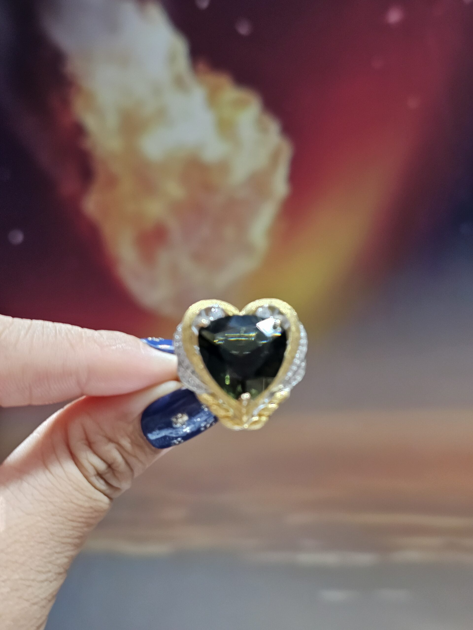 Natural Moldavite Cabochon Ring | 925 Sterling Silver Adjustable Band | Genuine Green Tektite | Multiple Shapes - Image 13