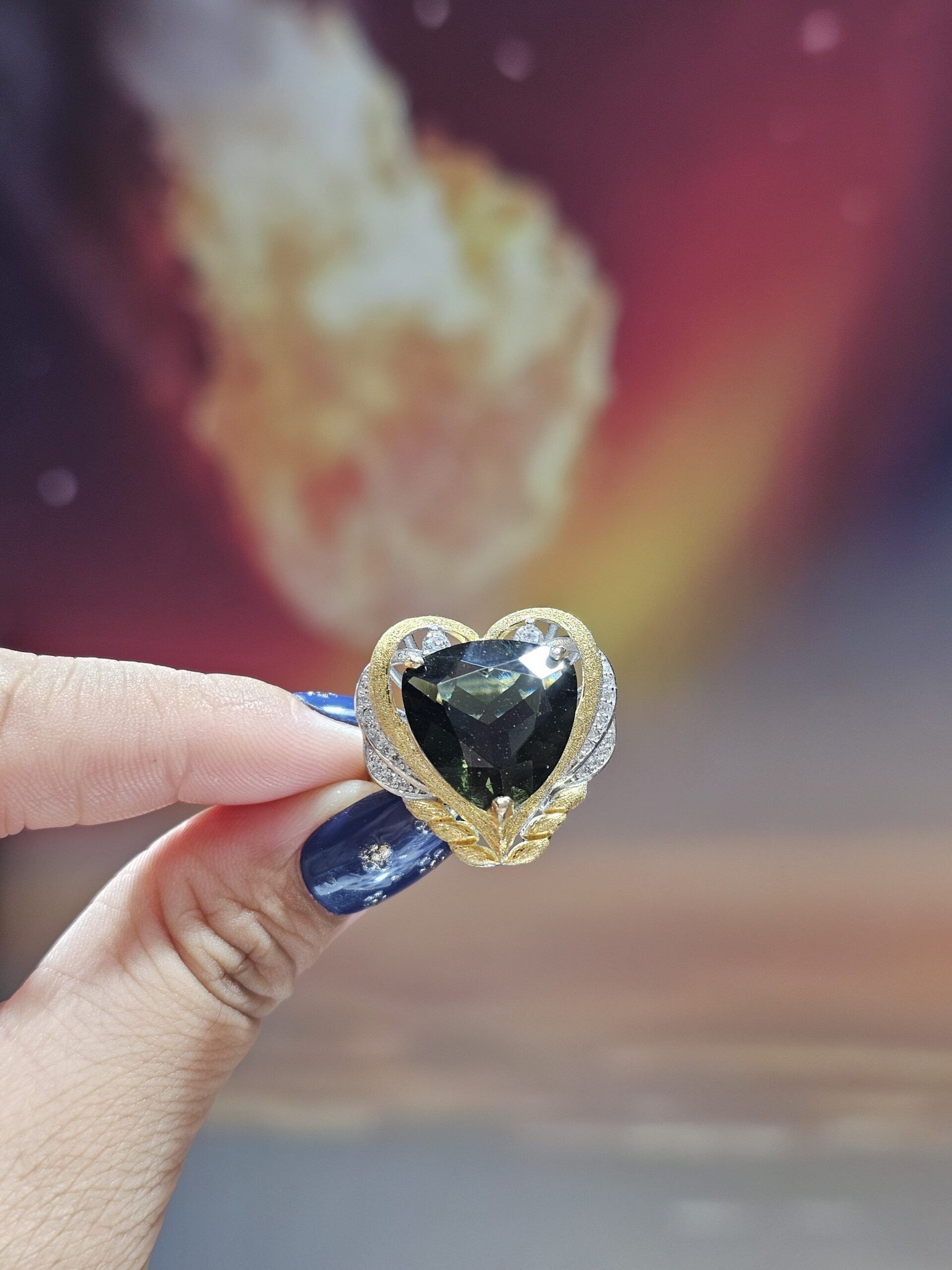 Natural Moldavite Cabochon Ring | 925 Sterling Silver Adjustable Band | Genuine Green Tektite | Multiple Shapes - Image 14